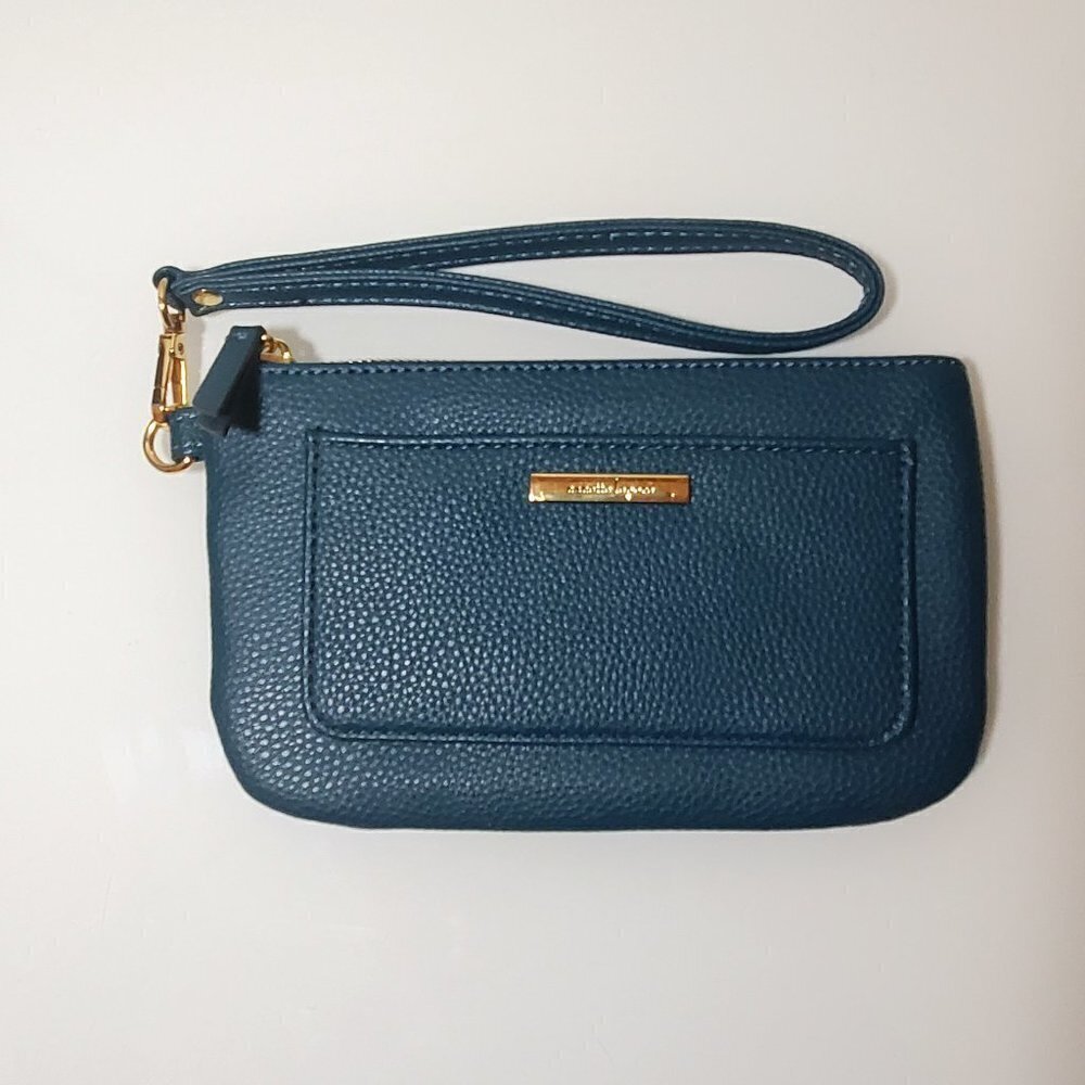 Nanette Lepore Wristlet Purse Teal Green with Gold Zipper and Hardware NWOT